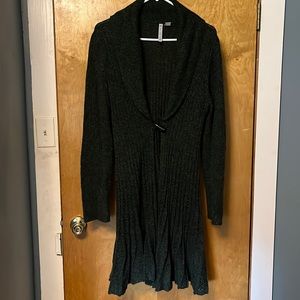 Dark green toggle-button cardigan